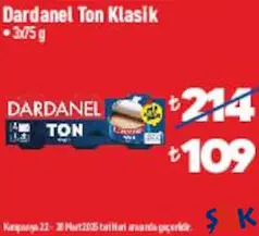 DARDANEL TON BALIĞI KLASİK 3X75 G DARDANEL TON BALIĞI KLASİK 3X75 G
